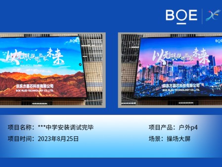 ***中學操場大屏戶外p4安裝調試完畢