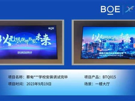 蔡甸**學校1樓大廳BTQ015安裝調(diào)試完畢